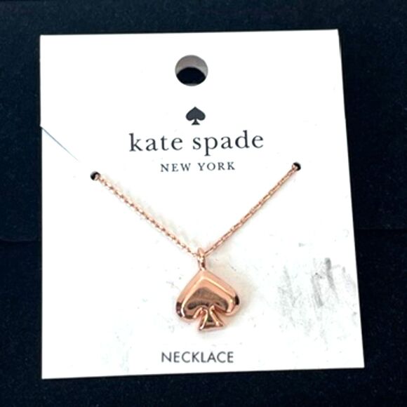 Kate Spade Everyday Spade Rose Gold Spade Necklace NEW - Picture 3 of 7